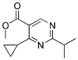 methyl 4-cyclopropyl-2-(1-methylethyl)pyrimidine-5-carboxylate Struktur