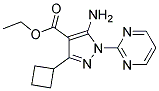 ethyl 5-amino-3-cyclobutyl-1-pyrimidin-2-yl-1H-pyrazole-4-carboxylate Struktur