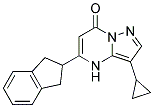 3-cyclopropyl-5-(2,3-dihydro-1H-inden-2-yl)pyrazolo[1,5-a]pyrimidin-7(4H)-one Struktur