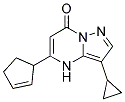 5-cyclopent-2-en-1-yl-3-cyclopropylpyrazolo[1,5-a]pyrimidin-7(4H)-one Struktur