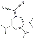 (3,4-BIS(DIMETHYLAMINO)-6-ISOPROPYL-2,4,6-CYCLOHEPTATRIENYLIDENE)MALONONITRILE Struktur