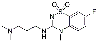 3-[3-(Dimethylamino)propylamino]-7-fluoro-4-methyl-4H-1,2,4-benzothiadiazin-1,1-dioxide Struktur