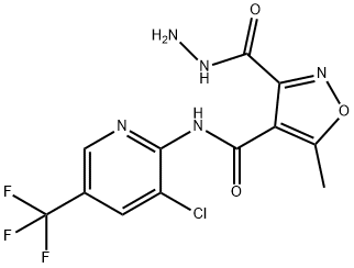 N-[3-CHLORO-5-(TRIFLUOROMETHYL)-2-PYRIDINYL]-3-(HYDRAZINOCARBONYL)-5-METHYL-4-ISOXAZOLECARBOXAMIDE Struktur