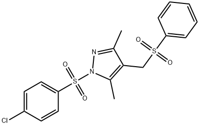 (1-[(4-CHLOROPHENYL)SULFONYL]-3,5-DIMETHYL-1H-PYRAZOL-4-YL)METHYL PHENYL SULFONE Struktur