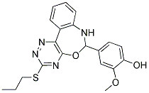 2-METHOXY-4-[3-(PROPYLTHIO)-6,7-DIHYDRO[1,2,4]TRIAZINO[5,6-D][3,1]BENZOXAZEPIN-6-YL]PHENOL Struktur