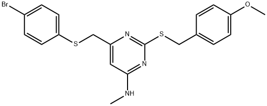 6-([(4-BROMOPHENYL)SULFANYL]METHYL)-2-[(4-METHOXYBENZYL)SULFANYL]-N-METHYL-4-PYRIMIDINAMINE Struktur