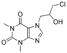 7-(3-CHLORO-2-HYDROXYPROPYL)-1,3-DIMETHYL-2,3,6,7-TETRAHYDRO-1H-PURINE-2,6-DIONE Struktur