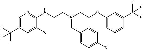 N-(4-CHLOROBENZYL)-N-(2-([3-CHLORO-5-(TRIFLUOROMETHYL)-2-PYRIDINYL]AMINO)ETHYL)-N-(2-[3-(TRIFLUOROMETHYL)PHENOXY]ETHYL)AMINE Struktur