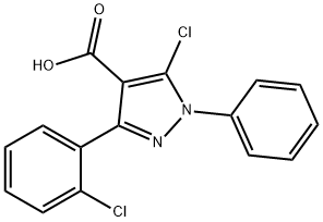 5-CHLORO-3-(2-CHLOROPHENYL)-1-PHENYL-1H-PYRAZOLE-4-CARBOXYLIC ACID Struktur