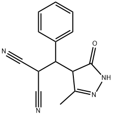 ((3-METHYL-5-OXO(2-PYRAZOLIN-4-YL))PHENYLMETHYL)METHANE-1,1-DICARBONITRILE Struktur