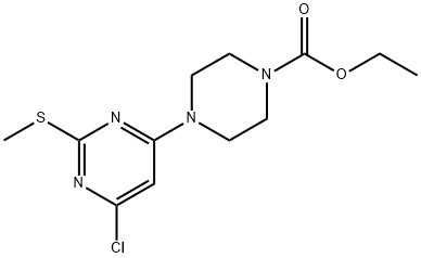 ETHYL 4-[6-CHLORO-2-(METHYLSULFANYL)-4-PYRIMIDINYL]TETRAHYDRO-1(2H)-PYRAZINECARBOXYLATE Struktur