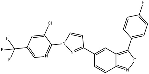 5-(1-[3-CHLORO-5-(TRIFLUOROMETHYL)-2-PYRIDINYL]-1H-PYRAZOL-3-YL)-3-(4-FLUOROPHENYL)-2,1-BENZISOXAZOLE Struktur