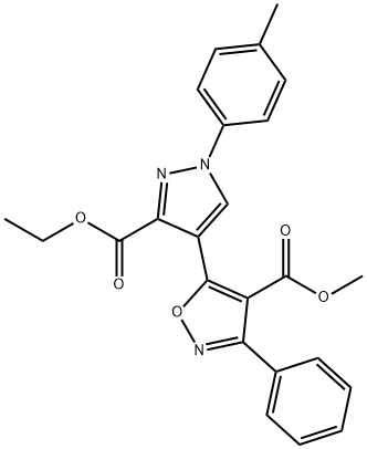 METHYL 5-[3-(ETHOXYCARBONYL)-1-(4-METHYLPHENYL)-1H-PYRAZOL-4-YL]-3-PHENYL-4-ISOXAZOLECARBOXYLATE Struktur