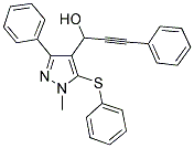 1-[1-METHYL-3-PHENYL-5-(PHENYLSULFANYL)-1H-PYRAZOL-4-YL]-3-PHENYL-2-PROPYN-1-OL Struktur