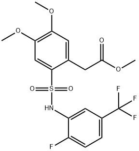 METHYL 2-(2-(((2-FLUORO-5-(TRIFLUOROMETHYL)PHENYL)AMINO)SULFONYL)-4,5-DIMETHOXYPHENYL)ACETATE Struktur