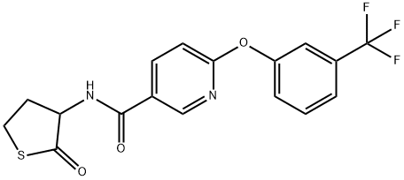 N-(2-OXOTETRAHYDRO-3-THIOPHENYL)-6-[3-(TRIFLUOROMETHYL)PHENOXY]NICOTINAMIDE Struktur