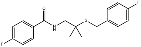 4-FLUORO-N-(2-[(4-FLUOROBENZYL)SULFANYL]-2-METHYLPROPYL)BENZENECARBOXAMIDE Struktur