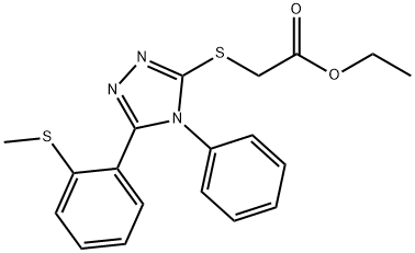 ETHYL 2-((5-[2-(METHYLSULFANYL)PHENYL]-4-PHENYL-4H-1,2,4-TRIAZOL-3-YL)SULFANYL)ACETATE Struktur