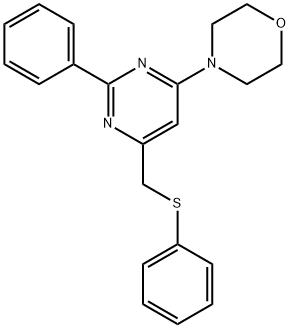 (6-MORPHOLINO-2-PHENYL-4-PYRIMIDINYL)METHYL PHENYL SULFIDE Struktur