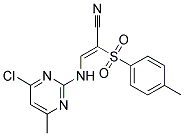 3-((6-CHLORO-4-METHYLPYRIMIDIN-2-YL)AMINO)-2-((4-METHYLPHENYL)SULFONYL)PROP-2-ENENITRILE Struktur