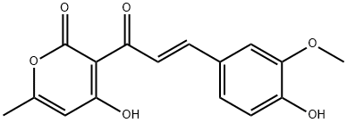 4-HYDROXY-3-[3-(4-HYDROXY-3-METHOXY-PHENYL)-ACRYLOYL]-6-METHYL-PYRAN-2-ONE Struktur