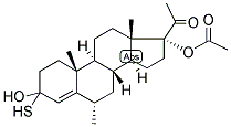 4-PREGNEN-6ALPHA-METHYL-17ALPHA-OL-3, 20-DIONE 17-ACETATE 3-THIOKETAL Struktur