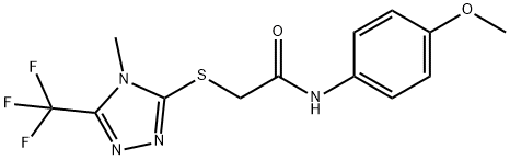 N-(4-METHOXYPHENYL)-2-([4-METHYL-5-(TRIFLUOROMETHYL)-4H-1,2,4-TRIAZOL-3-YL]SULFANYL)ACETAMIDE Struktur