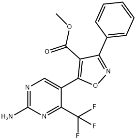 METHYL 5-[2-AMINO-4-(TRIFLUOROMETHYL)-5-PYRIMIDINYL]-3-PHENYL-4-ISOXAZOLECARBOXYLATE Struktur