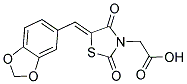 (5-BENZO[1,3]DIOXOL-5-YLMETHYLENE-2,4-DIOXO-THIAZOLIDIN-3-YL)-ACETIC ACID Struktur