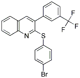 2-[(4-BROMOPHENYL)SULFANYL]-3-[3-(TRIFLUOROMETHYL)PHENYL]QUINOLINE Struktur