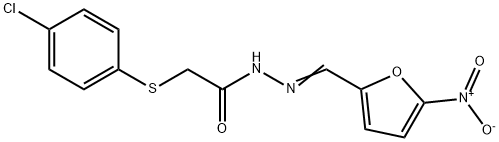 2-[(4-CHLOROPHENYL)SULFANYL]-N'-[(5-NITRO-2-FURYL)METHYLENE]ACETOHYDRAZIDE Struktur