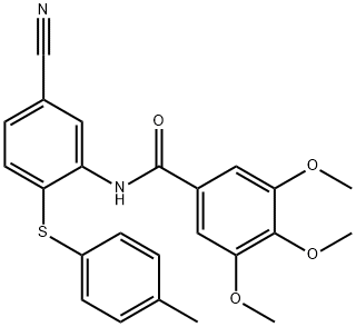 N-(5-CYANO-2-[(4-METHYLPHENYL)SULFANYL]PHENYL)-3,4,5-TRIMETHOXYBENZENECARBOXAMIDE Struktur