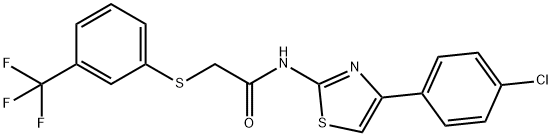 N-[4-(4-CHLOROPHENYL)-1,3-THIAZOL-2-YL]-2-([3-(TRIFLUOROMETHYL)PHENYL]SULFANYL)ACETAMIDE Struktur