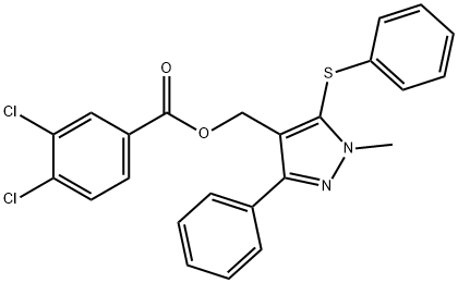 [1-METHYL-3-PHENYL-5-(PHENYLSULFANYL)-1H-PYRAZOL-4-YL]METHYL 3,4-DICHLOROBENZENECARBOXYLATE Struktur