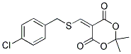 5-([(4-CHLOROBENZYL)SULFANYL]METHYLENE)-2,2-DIMETHYL-1,3-DIOXANE-4,6-DIONE Struktur