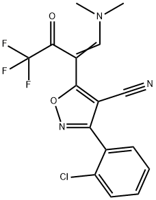 3-(2-CHLOROPHENYL)-5-[2-(DIMETHYLAMINO)-1-(2,2,2-TRIFLUOROACETYL)VINYL]-4-ISOXAZOLECARBONITRILE Struktur