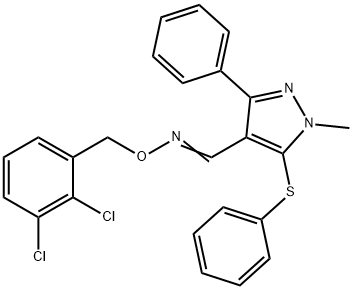 1-METHYL-3-PHENYL-5-(PHENYLSULFANYL)-1H-PYRAZOLE-4-CARBALDEHYDE O-(2,3-DICHLOROBENZYL)OXIME Struktur