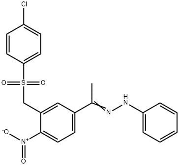 1-(3-([(4-CHLOROPHENYL)SULFONYL]METHYL)-4-NITROPHENYL)-1-ETHANONE N-PHENYLHYDRAZONE Struktur