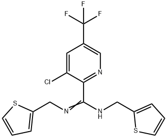 3-CHLORO-N,N'-BIS(2-THIENYLMETHYL)-5-(TRIFLUOROMETHYL)-2-PYRIDINECARBOXIMIDAMIDE Struktur