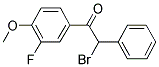 2-BROMO-1-(3-FLUORO-4-METHOXY-PHENYL)-2-PHENYL-ETHANONE Struktur