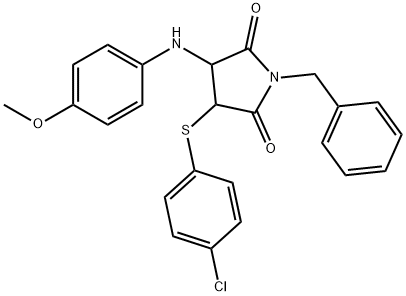 1-BENZYL-3-[(4-CHLOROPHENYL)SULFANYL]-4-(4-METHOXYANILINO)DIHYDRO-1H-PYRROLE-2,5-DIONE Struktur