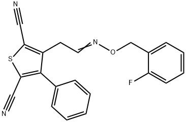 3-(2-([(2-FLUOROBENZYL)OXY]IMINO)ETHYL)-4-PHENYL-2,5-THIOPHENEDICARBONITRILE Struktur