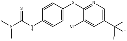 (DIMETHYLAMINO)((4-(3-CHLORO-5-(TRIFLUOROMETHYL)(2-PYRIDYLTHIO))PHENYL)AMINO)METHANE-1-THIONE Struktur