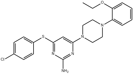 4-[(4-CHLOROPHENYL)SULFANYL]-6-[4-(2-ETHOXYPHENYL)PIPERAZINO]-2-PYRIMIDINAMINE Struktur