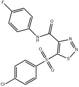 5-[(4-CHLOROPHENYL)SULFONYL]-N-(4-FLUOROPHENYL)-1,2,3-THIADIAZOLE-4-CARBOXAMIDE Struktur