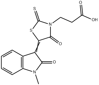 3-[(5Z)-5-(1-METHYL-2-OXO-1,2-DIHYDRO-3H-INDOL-3-YLIDENE)-4-OXO-2-THIOXO-1,3-THIAZOLIDIN-3-YL]PROPANOIC ACID Struktur