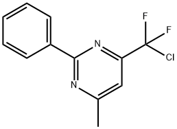 4-[CHLORO(DIFLUORO)METHYL]-6-METHYL-2-PHENYLPYRIMIDINE Struktur