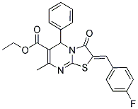 ETHYL (2Z)-2-(4-FLUOROBENZYLIDENE)-7-METHYL-3-OXO-5-PHENYL-2,3-DIHYDRO-5H-[1,3]THIAZOLO[3,2-A]PYRIMIDINE-6-CARBOXYLATE Struktur