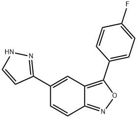 3-(4-FLUOROPHENYL)-5-(1H-PYRAZOL-3-YL)-2,1-BENZISOXAZOLE Struktur