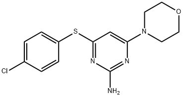 4-[(4-CHLOROPHENYL)SULFANYL]-6-MORPHOLINO-2-PYRIMIDINAMINE Struktur